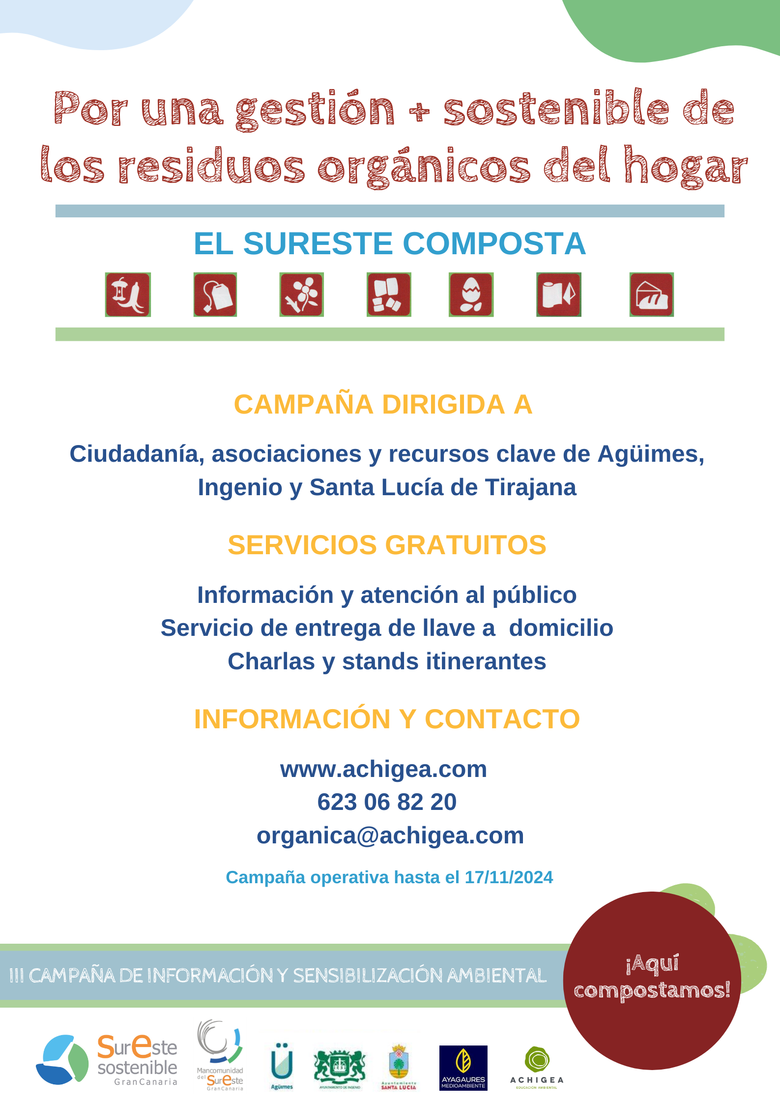 Cartel difusión inicial. AQUÍ COMPOSTAMOS
